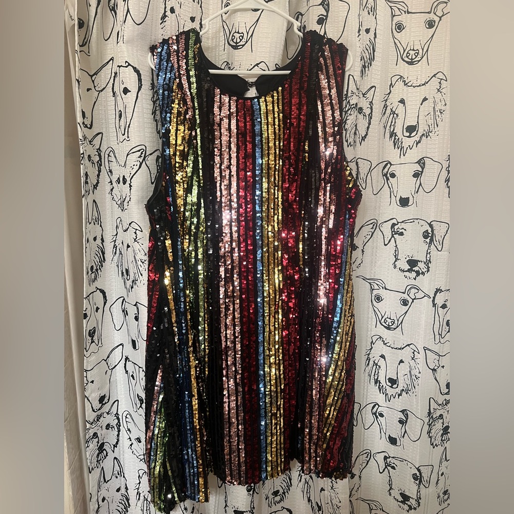 Torrid Sz 4 Rainbow Sequin Dress NWOT